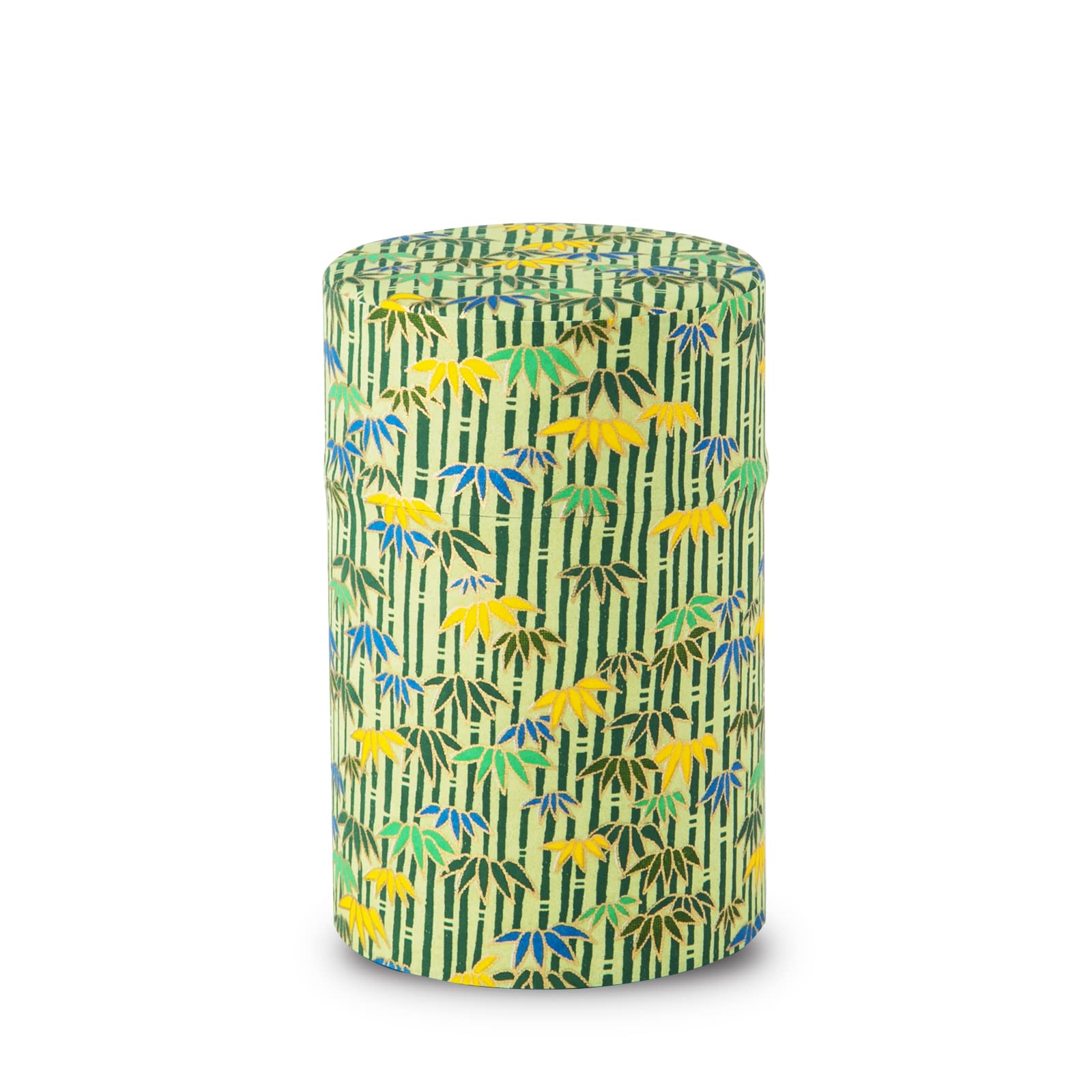 NOREN Tea caddy for loose leaf tea japanese washi paper 100g capacity (Bamboo Green) tea caddies tea tin tea canister