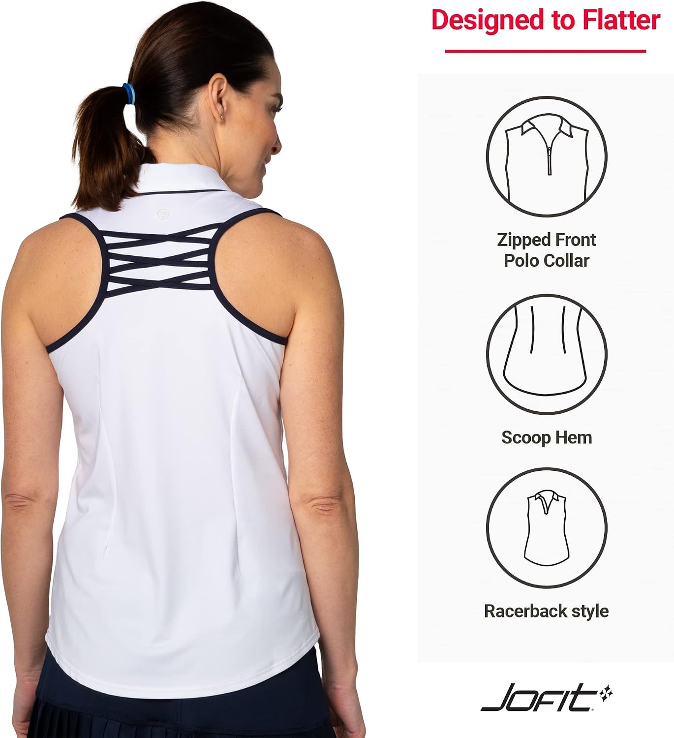 Jofit Apparel Women’s Athletic Clothing Racerback Polo for Golf & Tennis