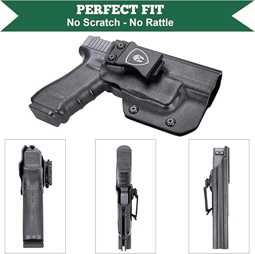 Miniatura 7 de G1719 con funda TLR6, funda IWB Kydex Ajuste personalizado Glock 171919X31324445 (Gen 1-5) y 22 (Gen 1-4) con pistola Streamlight TLR-6, funda de