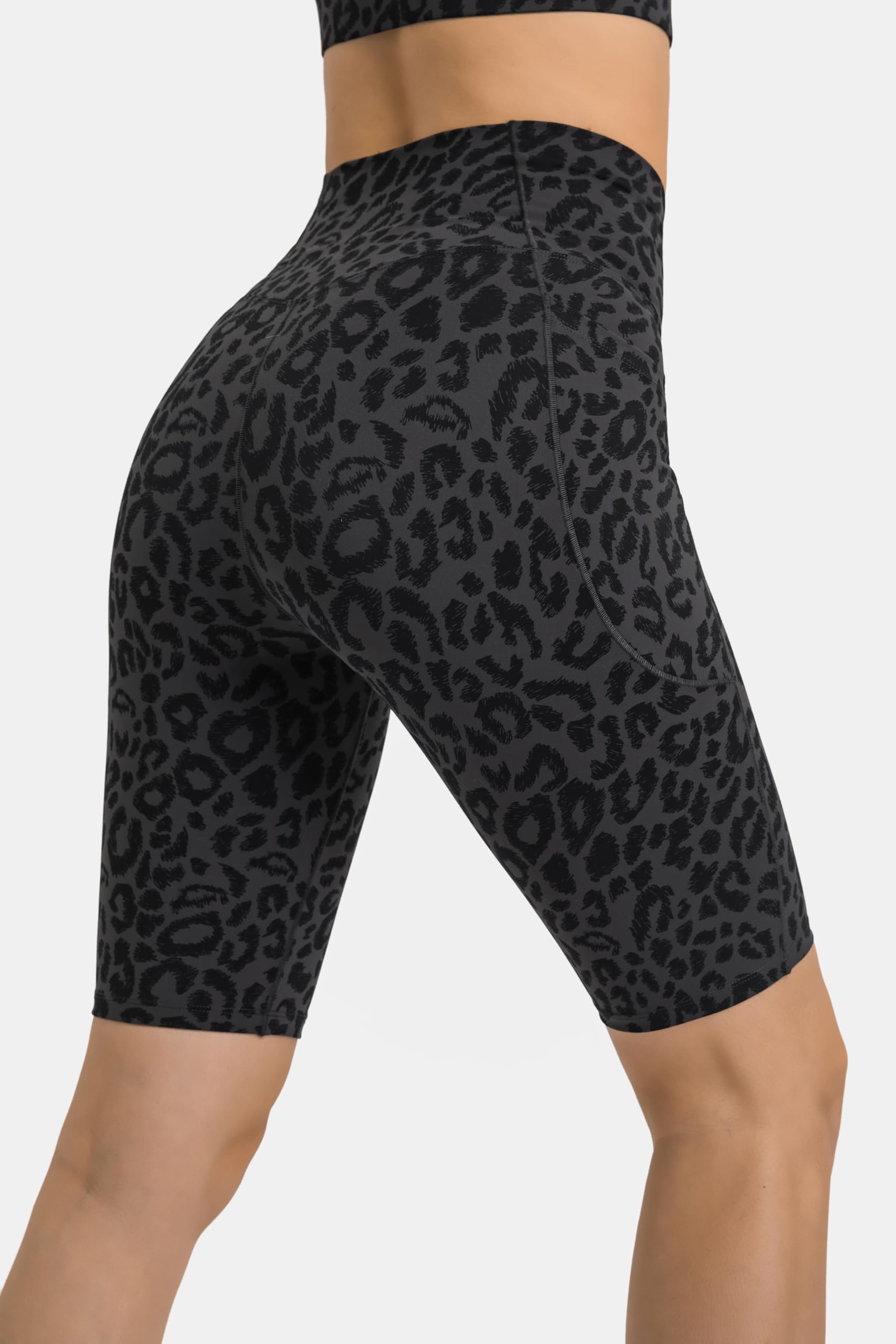 CharmLeaks Pantaloncini da yoga da donna con due tasche pantaloncini da allenamento per controllo della pancia pantaloncini da corsa