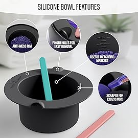 Tress Wellness Wax Warmer Silicone Liner - Easy to Clean with 2x Silicone Spatulas Compatible with 16oz Electric Waxing Kit