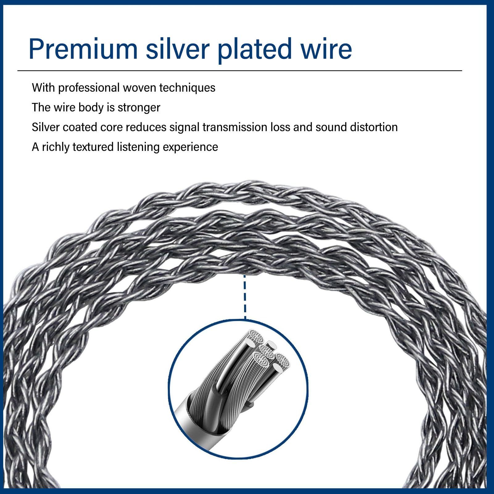 Kabel do Aktualizacji Słuchawek 3,5 Mm do A2DC Posrebrzana miedź Drut Zastępczy do Rozwiązania ATH CKS1100 E50 E70 LS300 3,9 Stopy