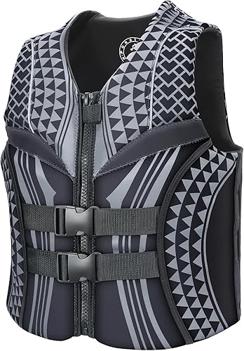 Miniatura 2 de Chaleco salvavidas con estampado geométrico, cremallera frontal, hebillas ajustables