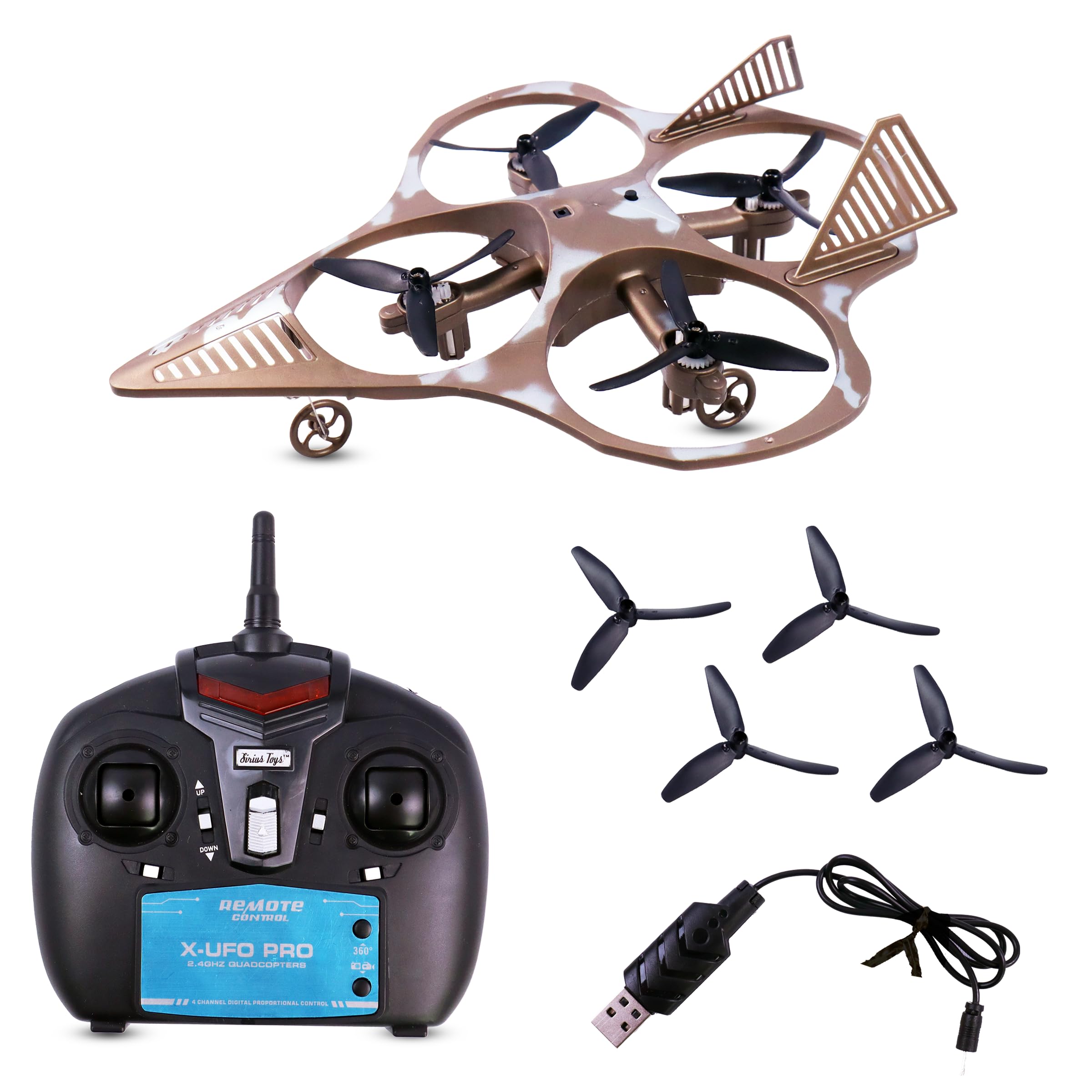 See full amazon price history chart for Toyshine 2.4Ghz Remote Control RC Glider Quadcopter with LED Light Indication Gyro Stabiliser 4 Blade Propellers 360° Flip Performance Altitude Hold Cool Light Jet Fighter Toy for 8+ years (Brown) Toyshine 2.4Ghz Remote Control RC Glider Quadcopter with LED Light Indication Gyro Stabiliser 4 Blade Propellers 360° Flip Performance Altitude Hold Cool Light Jet Fighter Toy for 8+ years (Brown) (B0DB83962K) Amazon Price History, Amazon Price Tracker