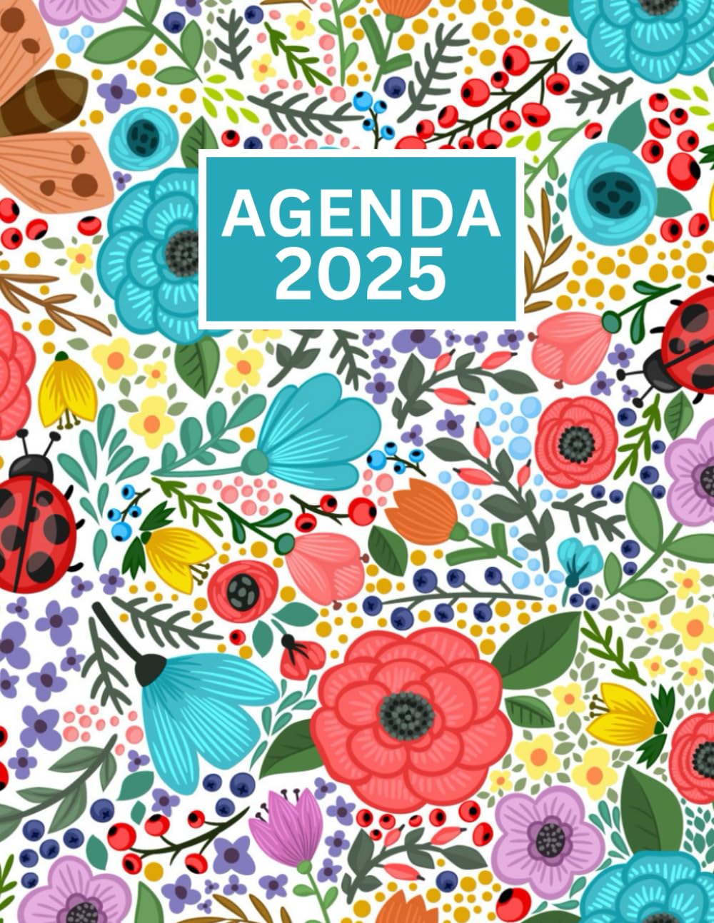 Agenda 2025 Semana Vista: Planificador Semanal y Mensual, Vertical, de 365 Días y 12 meses, de enero a diciembre, formato A5, una semana en dos páginas.