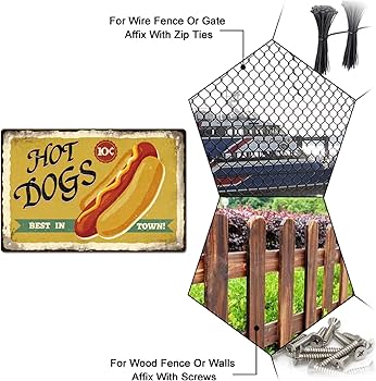 Amazon | SUPERDANT ホットドッグ ブリキの看板 ファーストフード店