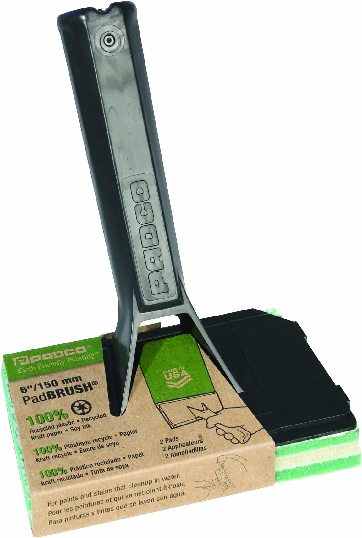 Padco 83804 Earth Friendly Painting 2 Pads Pad Brush, 6-Inch