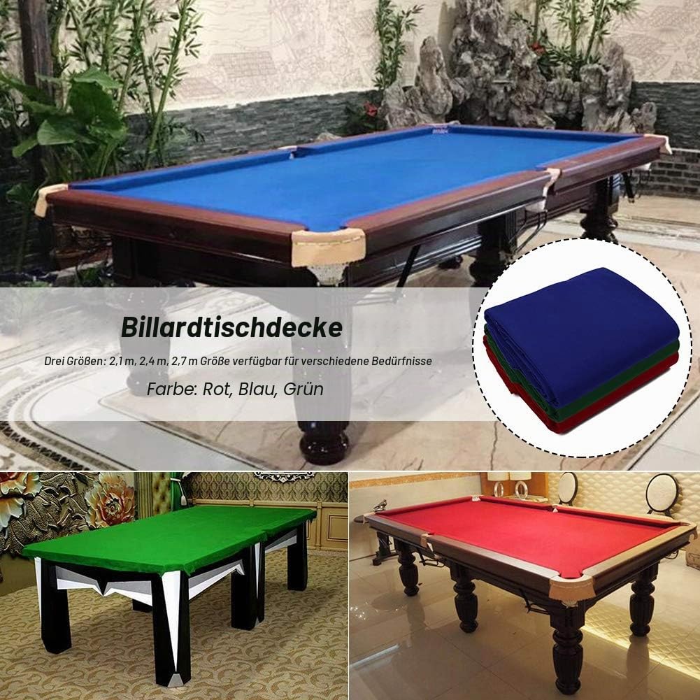 Billard-Tischtuch - gekämmte Wolle + Nylon-Tischtuch - Home Hotel 7/8/9 Fuß Matte 6 Stück Streifen Bar Billard Tuch professionell langlebig