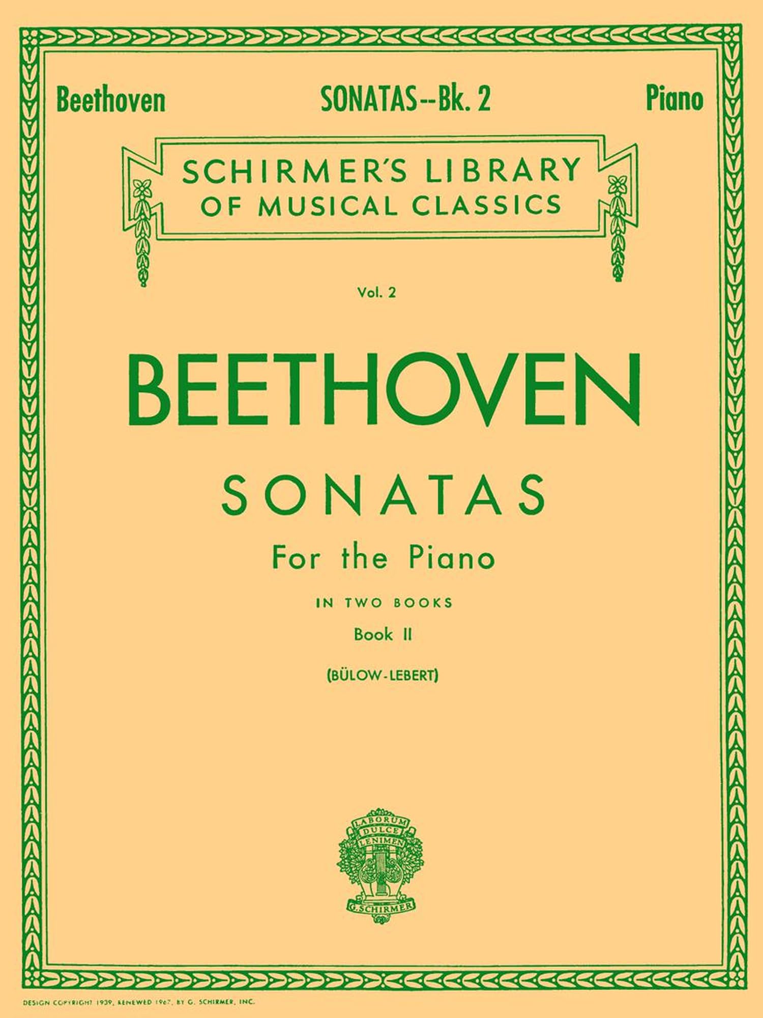 Beethoven Sonatas - Book 2: Piano Solo (Schirmer's Library of Musical Classics). Nos. 18-32