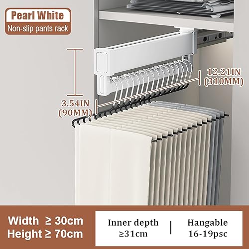 Miniatura 2 de Perchero extraíble para pantalones, práctico almacenamiento, ahorro de espacio, ordenado y la ropa no se arruga (19.7 pulgadas)
