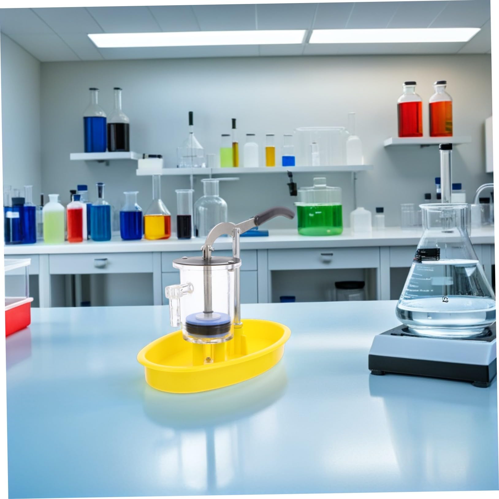 UPKOCH Pompa Manuale per Esperimenti di Fisica, Giocattolo per Esperimenti Scientifici Materiale in Acciaio Inossidabile e Plastica, per Insegnamento e Dimostrazioni Artigianali