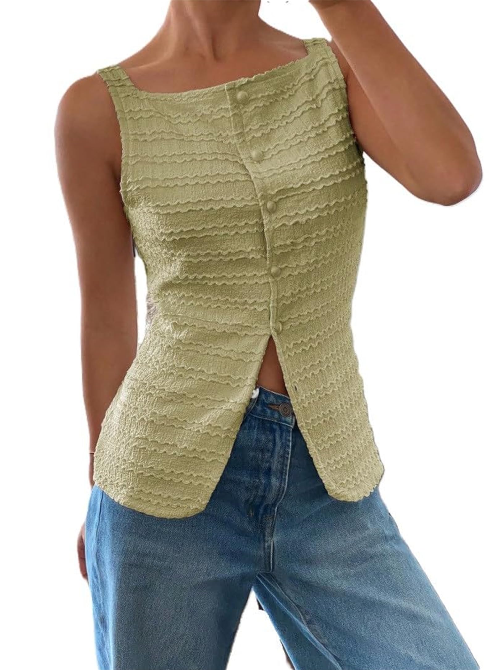 Chaleco de verano ligero y transpirable con botones 7