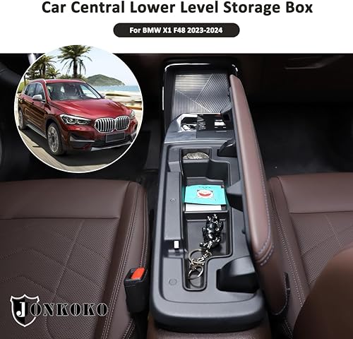 Miniatura 4 de Bandeja organizadora de reposabrazos de consola central de automóvil ABS para BMW X1 U11 2023-2024, caja de almacenamiento de nivel inferior