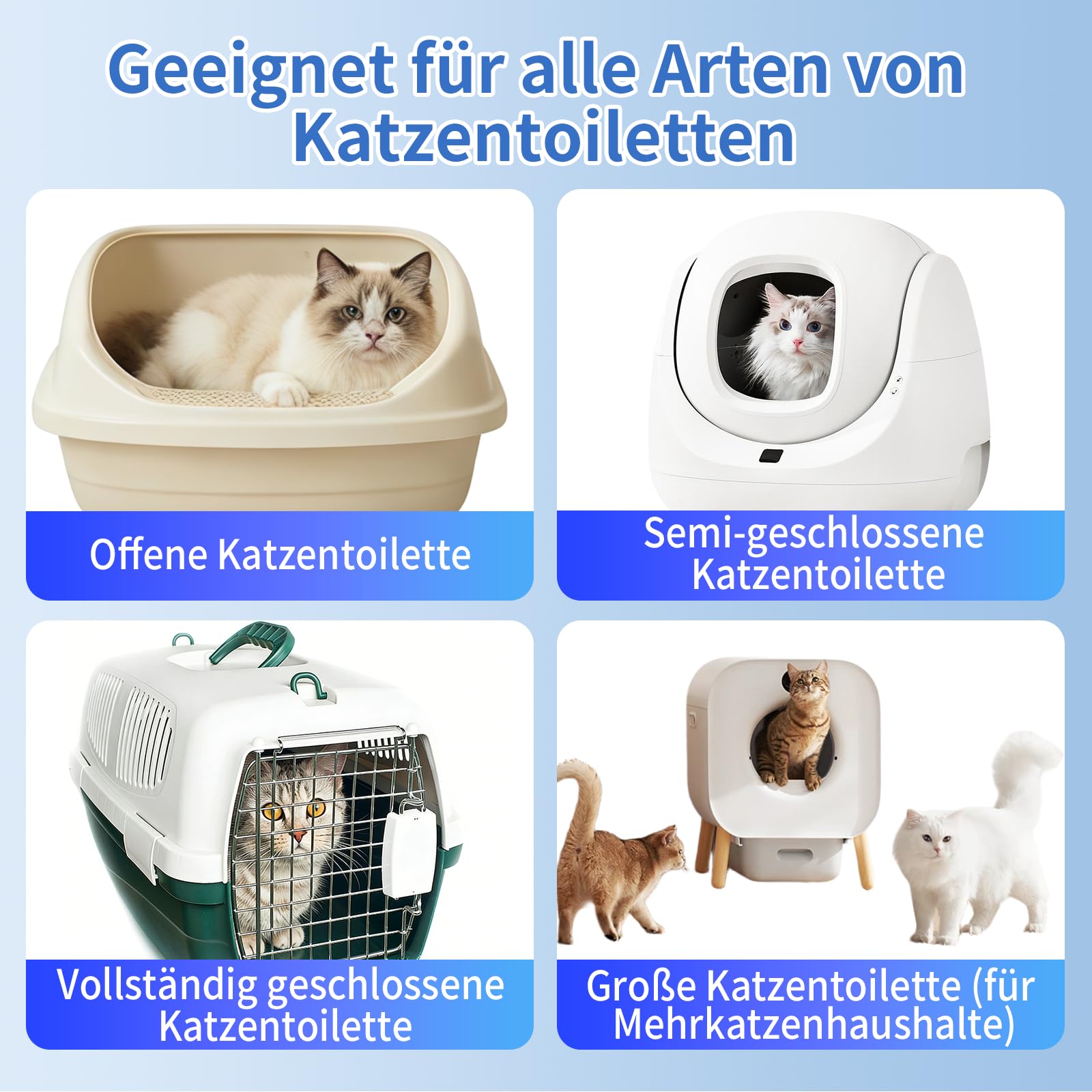 Katzenstreu Geruchsbeseitiger, Ozon & Negative Ion Cat Odor Eliminator mit Sensor Monitor, Katzentoiletten Desodorierer mit 3 Led Licht Modi, Lufterfrischer, Effektiver Luftreiniger Für Haustiergerüc
