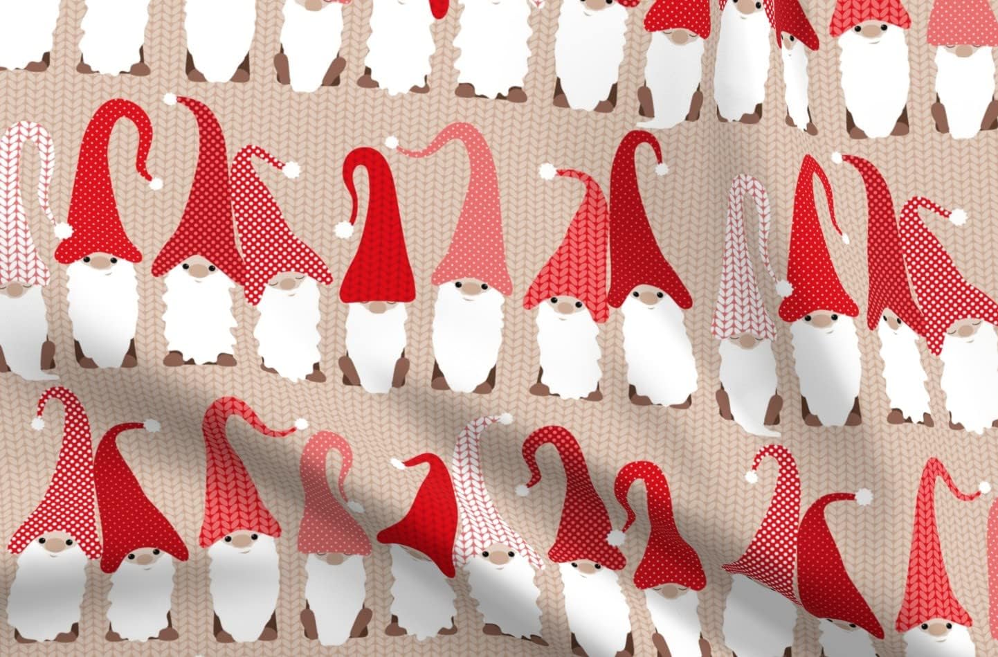 Spoonflower Fabric - Scandinavian Christmas Winter Fairytales Forest Gnome Holiday Festive Printed on Organic Cotton Sateen Fabric by The Yard - Sewing Quilting Apparel Home Decor