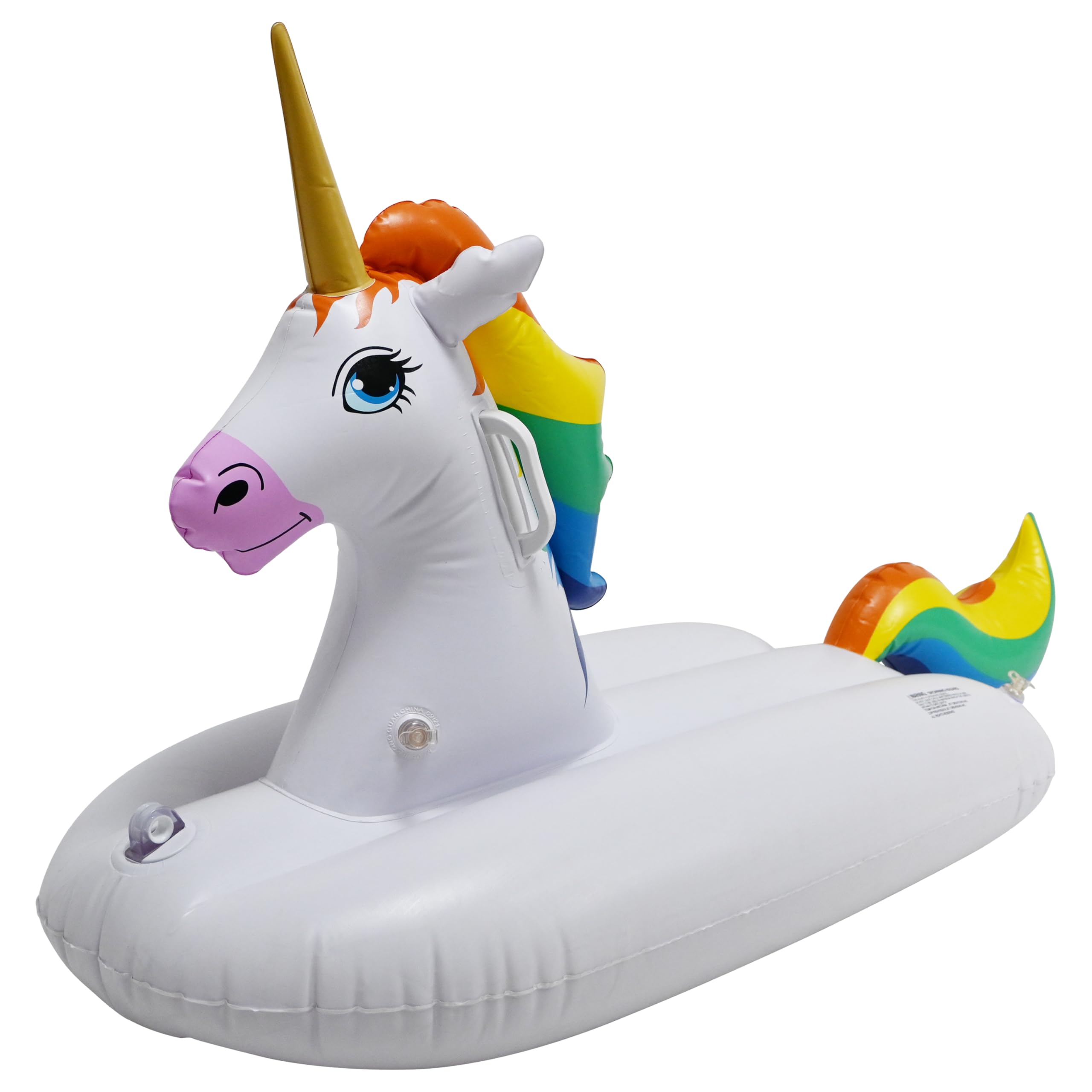 Jet Creations Inflatable Rainbow Unicorn Winter Snow Sled Tube, 49” | 1 Rider Kids and Adults | Outdoor Sport Activity Toys for Boys Girls Family