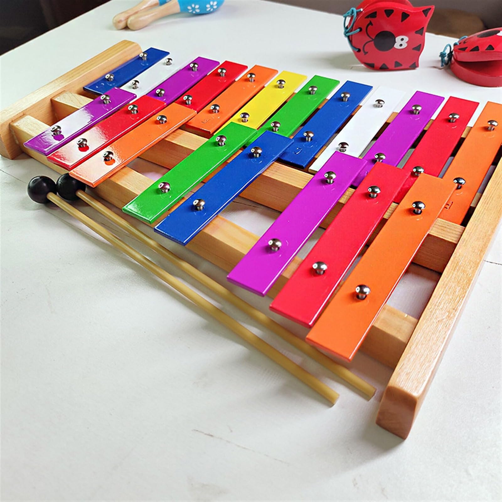 Glockenspiel Strumento a percussione xilofono glockenspiel con base in legno, piastra in alluminio a 20 note