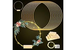 Floral Rings - Set of 10 Delicate 12 Inch Metal Hoops