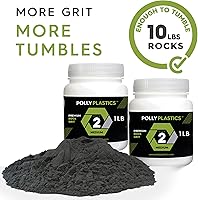 Vista 3 de Polly Plastics Rock Tumbler - Recambio de grano medio, grano medio de carburo de silicio 180/220, etapa 2 para rodar piedras (paquete de 2)