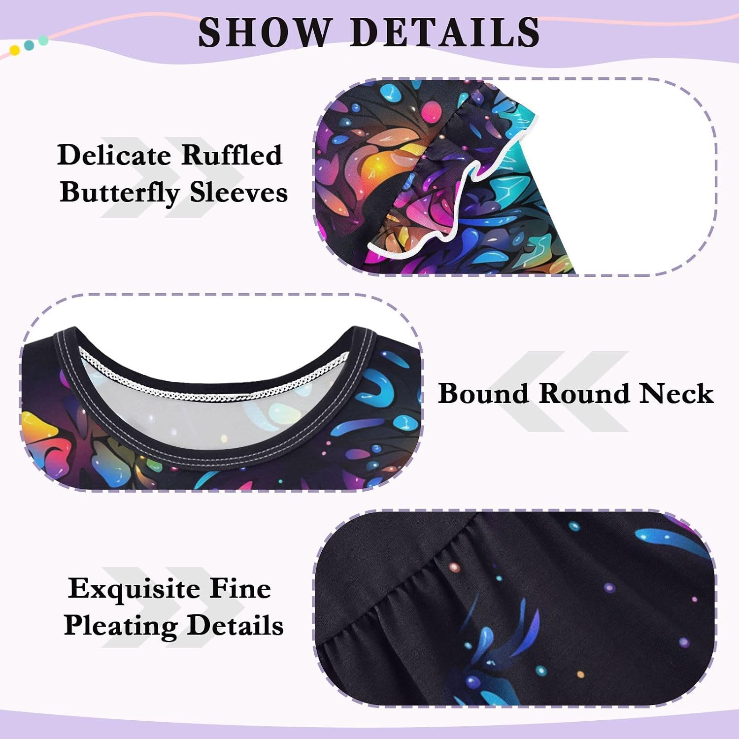 visesunny Toddler Clothes for Girls Neon Colored Leaves Long Sleeve Fall Shirts Cotton Top with Ruffle Collar