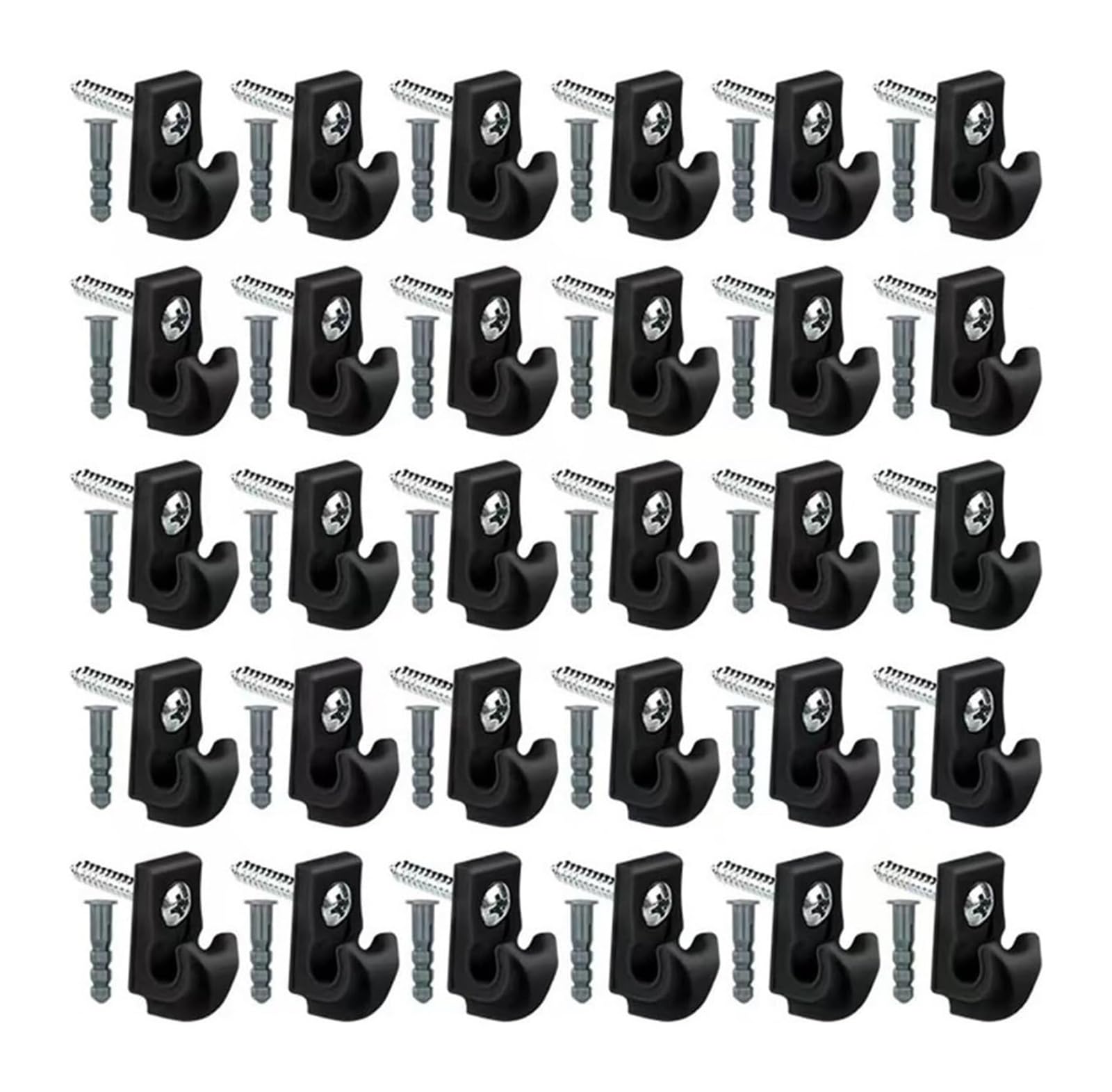 DQZRTUECA Outdoor String Light Hook ABS Gutter Shape Pack of 10-50 Screw-in(Black-30pc)