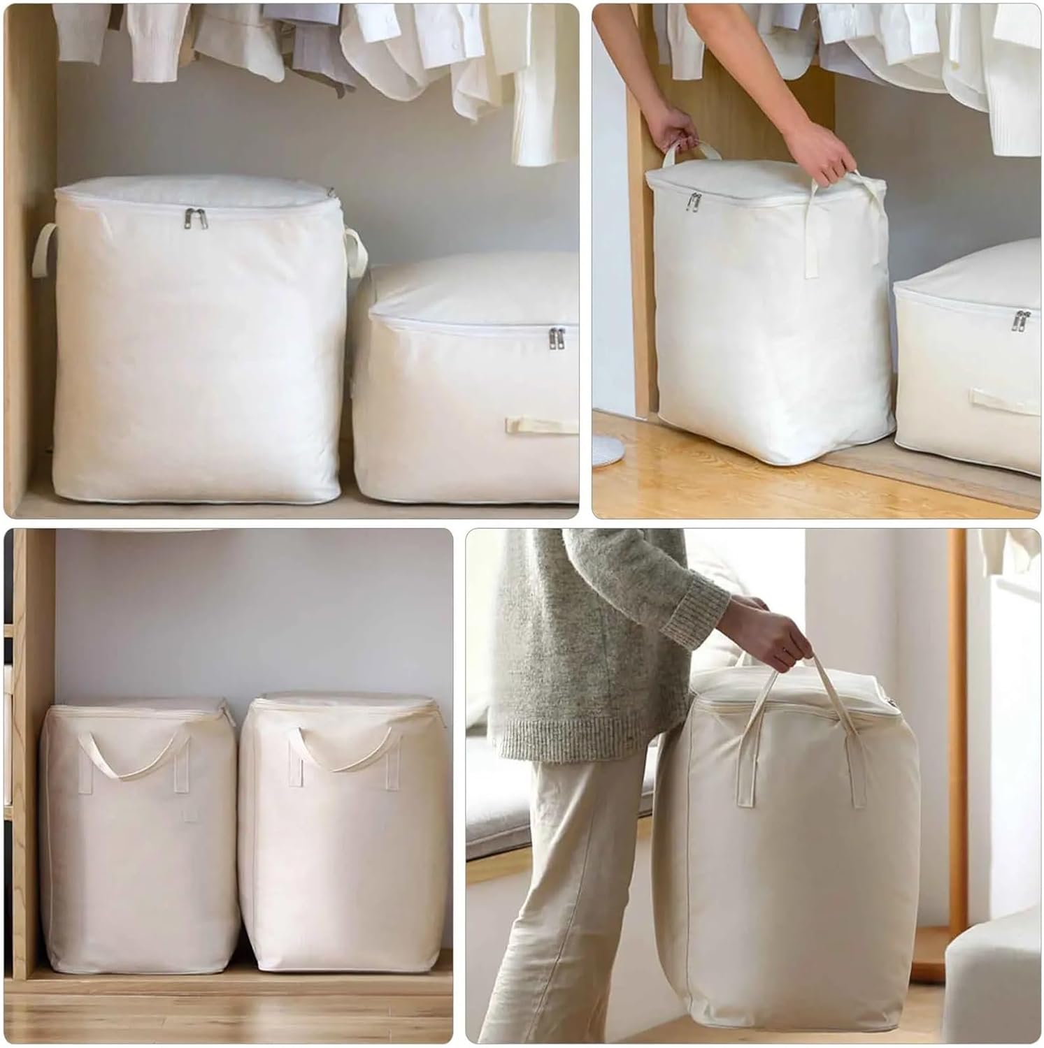 Heavy Duty Oxford Cloth Storage Bag for Bedding Quilts Clothes Linens