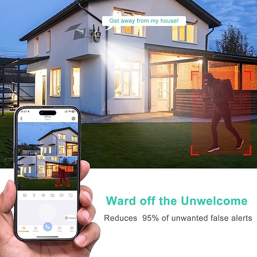 Miniatura 8 de SANSCO Cámaras de seguridad solar inalámbricas de 4MP, cámaras WiFi para exteriores para seguridad en el hogar, cámara de vigilancia PTZ de 360 con
