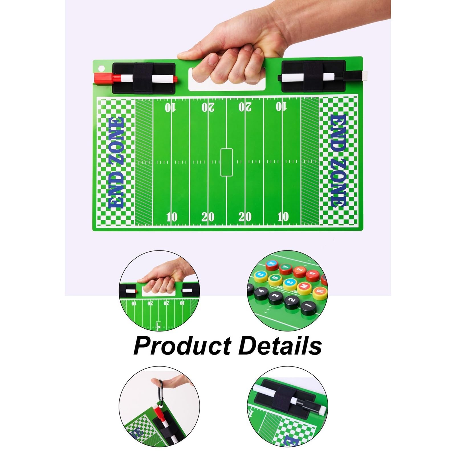 41 X 28.5 CM Lavagna Magnetica Calcio, Cartella Tattica per Allenatore di Calcio, con Pennarello e Pedine Magnetiche, Materiale Resistente, Ideale per L'allenamento