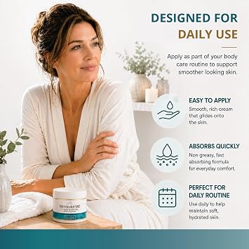 SUN COAST SCIENCES SlimSculpt Firming Body Cream - Targets the Look of Crepey Skin, Cellulite & Sagging on Arms, Thighs & Belly - With Caffeine, Vitamin E & Aloe Vera - For Mature Skin - 5 fl oz