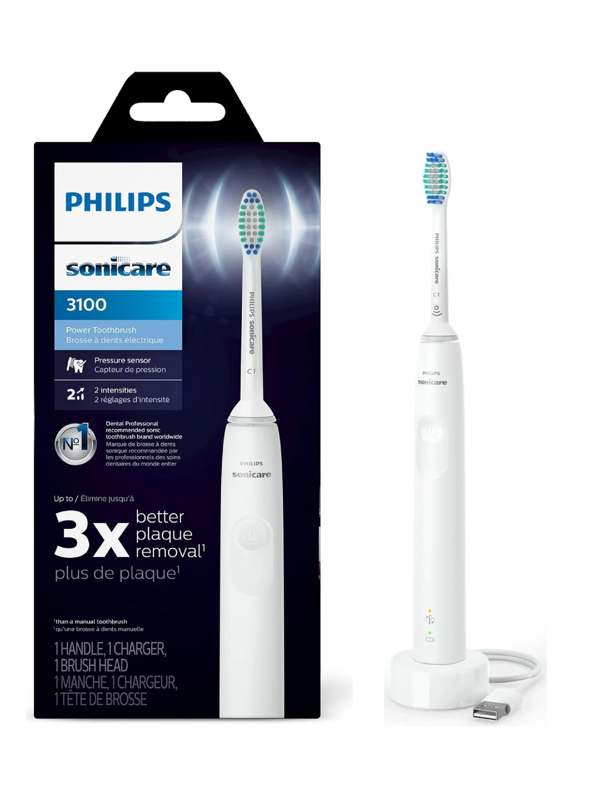 Sonicare ProtectiveClean Removes up to 2X More Plaque, Long Lasting 14 Day Battery Life Rechargeable Electric Toothbrush