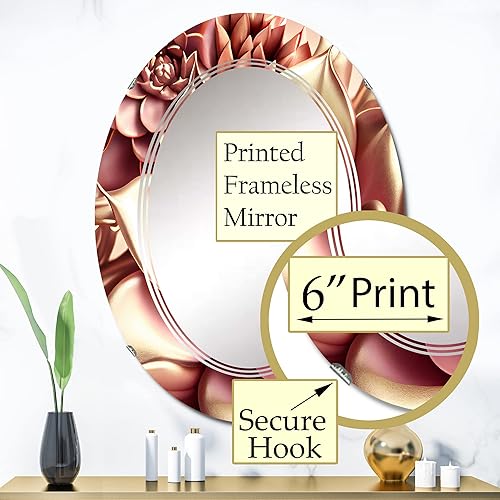 Miniatura 3 de DesignQ Glam Flowers I - Espejo de tocador, espejos de baño, espejos de pared para sala de estar, dormitorio, espejo ovalado, grande, 20 x 30 pies,