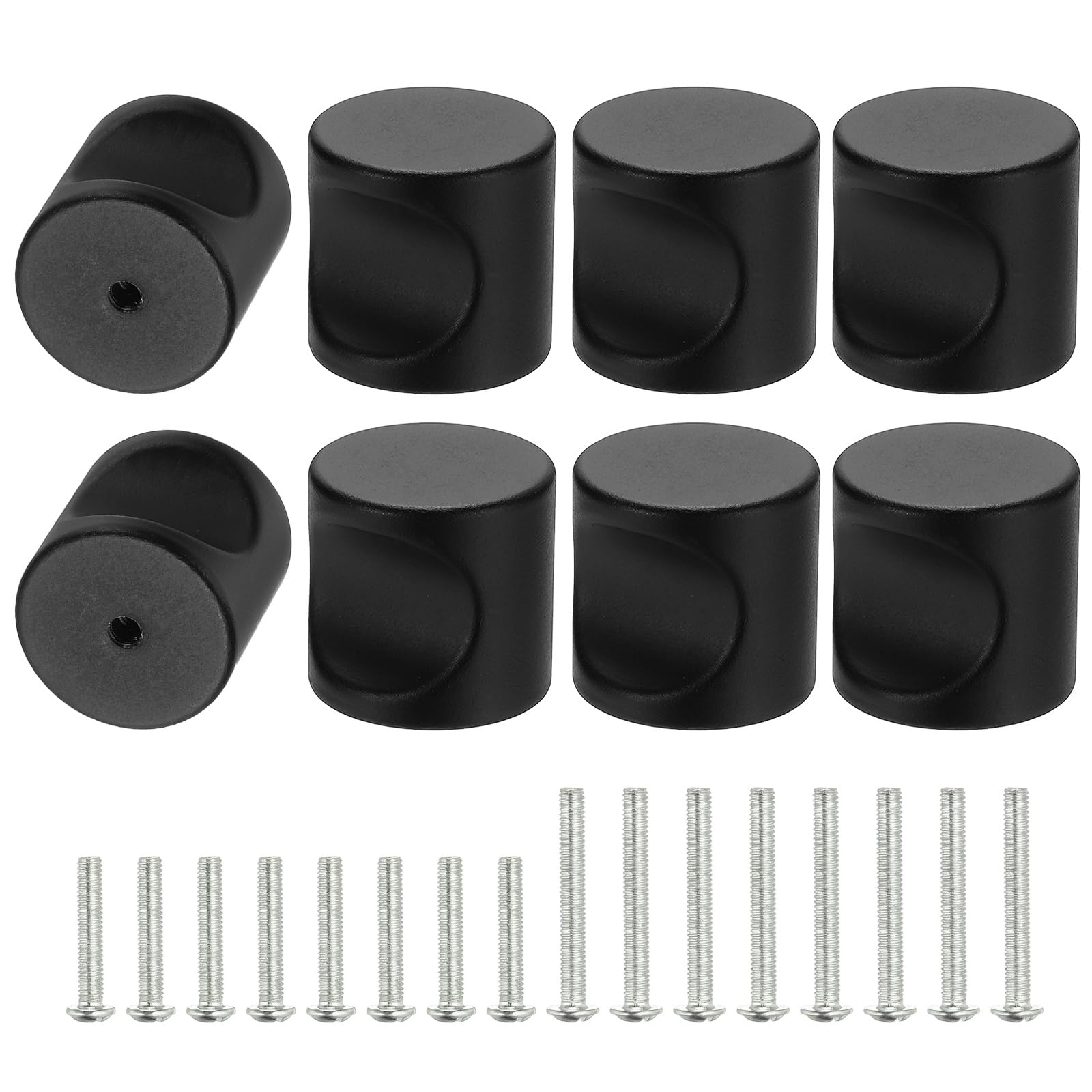 Boutons de tiroir en aluminium noir mat uxcell de 25mm haute résistance x8