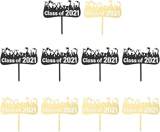 10 unidades de cartas elaboradas para cupcake toppers para festa de formatura cartões de inserção