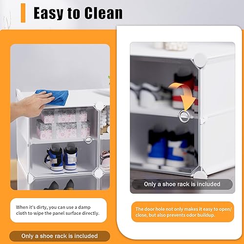 Miniatura 7 de CHALIGHT Zapatero de 12 niveles, 92 pares de cajas de zapatos, organizador apilable para zapatos, gabinete, organizador de almacenamiento de