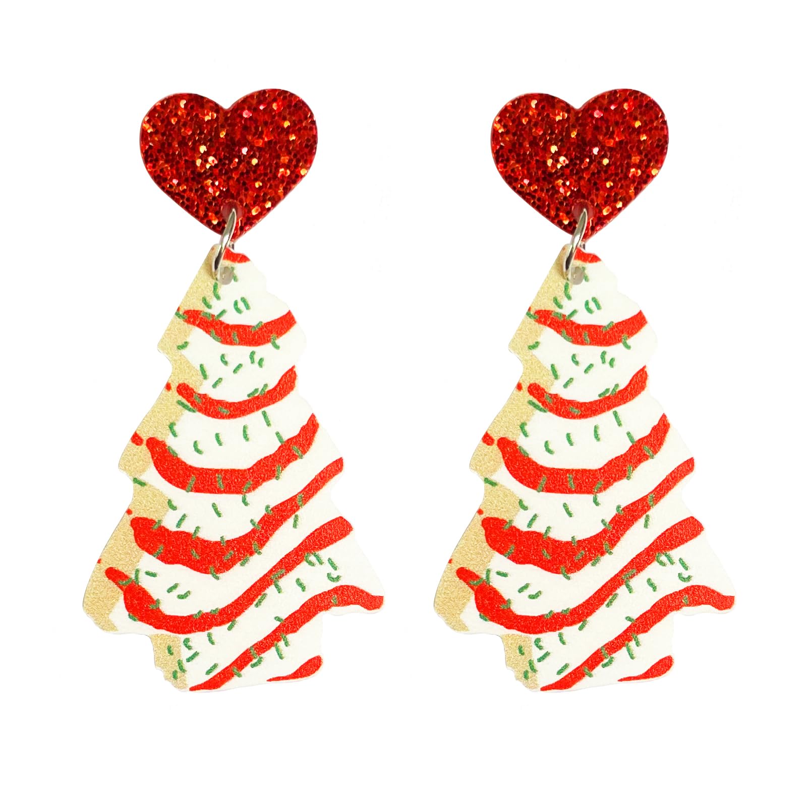 Acrylic Christmas Tree Drop Dangle Earrings - Colourful Holiday Jewelry for Women