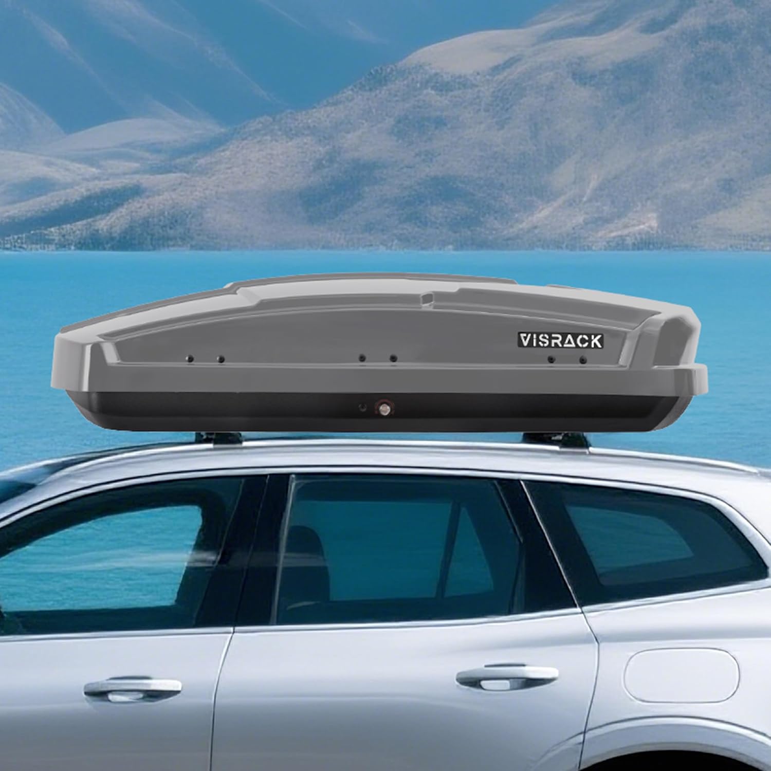 Rooftop Cargo Carrier, Hard Shell Roof Box 58.3'' x 35.4'' x 13'', Gray