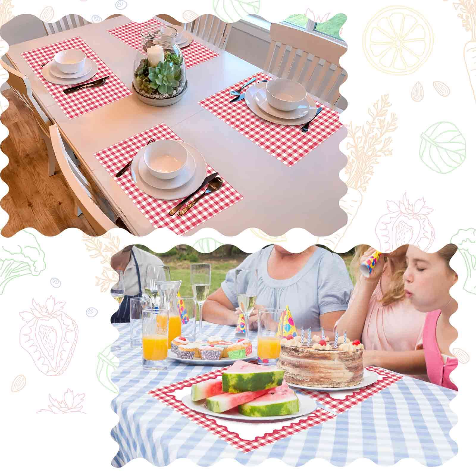 50 Tovaglioli Di Carta Quadrettati Rossi - 33x33 Cm, Eleganti, Per Feste, Picnic, Natale, BBQ
