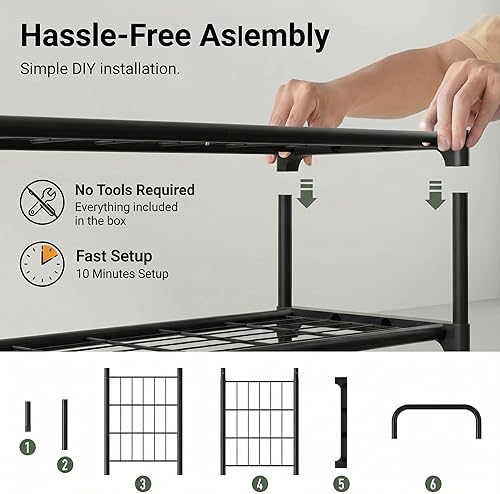 Miniatura 4 de 3-Tler - Zapatero organizador para zapatos, hierro inoxidable, estante espacioso para almacenamiento de zapatos para armario o entrada, se adapta a