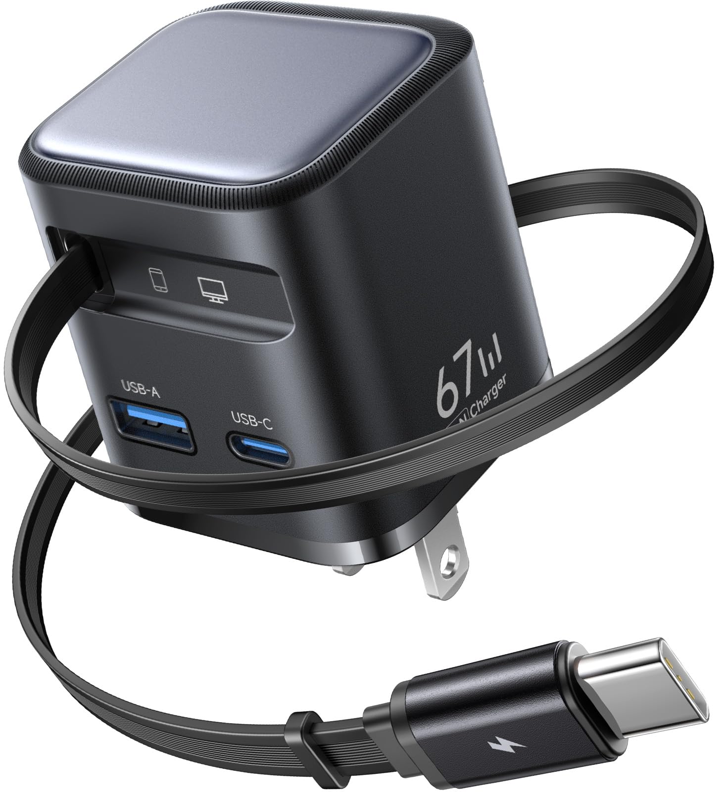Amazon | 67W 充電器 type-c usb【業界最新巻き取り式・超軽量・三台