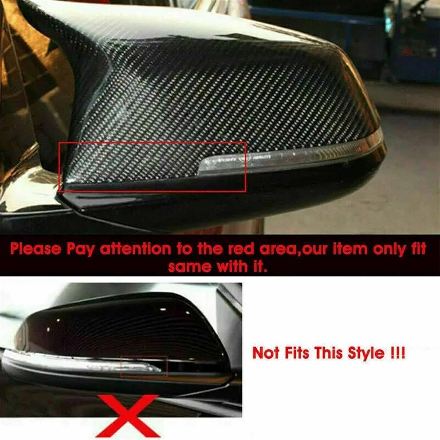 Kiyah Compatible for BMW Series 1 2 3 4 F20 F21 F22 F30 F32 F36 X1 F87 M3 Car Rearview Side Mirror Cover Wing Cap Sticker Exterior Door Case Trim (Color : Gloss Black)