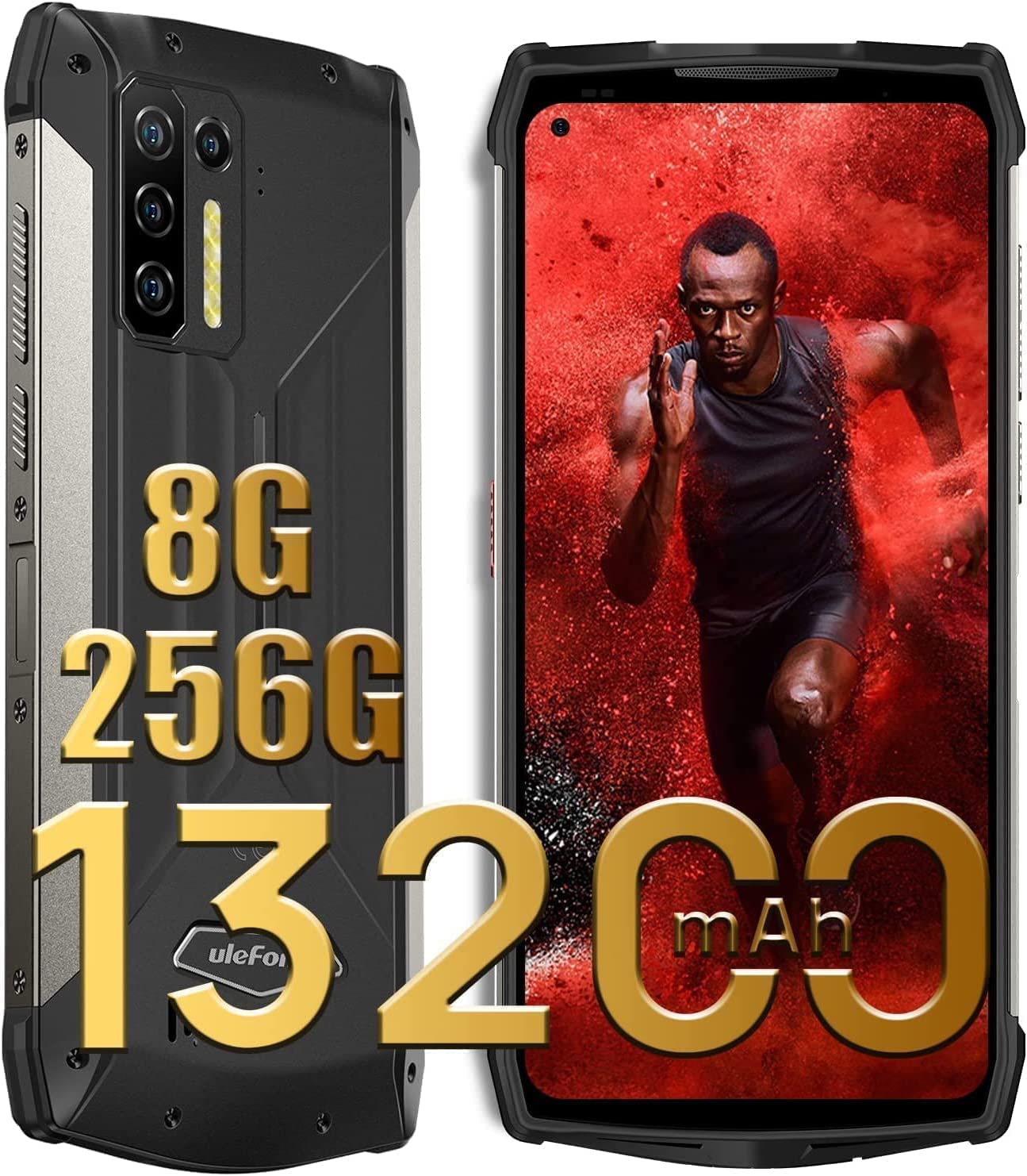 Rugged smartphone Ulefone Power Armor 13, 13,200mAh battery, 8GB+256GB, 48MP+8MP camera, 6.81", Dual SIM/OTG/NFC/GPS (Black)