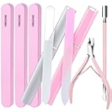 FANDAMEI Nail Kit, Nail Tools with Cuticle Trimmer, Glass Nail File, Nail Files for Natural Nails, Cuticle Nippers, Cuticle Pusher, Nail Care Kit, Manicure Kit for Women
