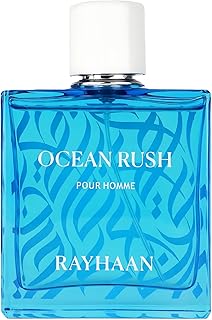 RAYHAAN Ocean Rush Eau de Parfum Spray for Men, 3.4 Ounce