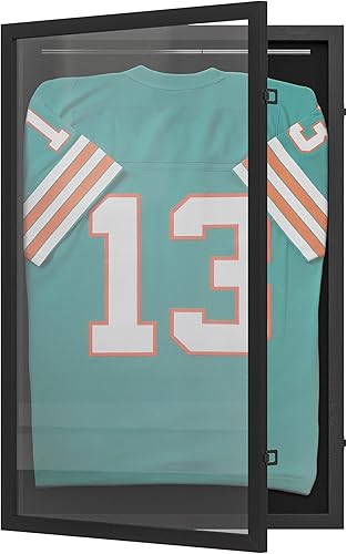 Miniatura 2 de Flash Furniture Banks - Estuche de exhibición de jersey, tubo de PVC colgante, parte trasera forrada de terciopelo, inserto de hoja de espuma,