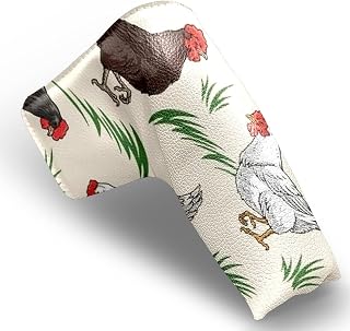 Golf Head Blade Putter Covers PU Leather 5.5" x 7" Farm Chickens Hens Fit Most Clubs Brand