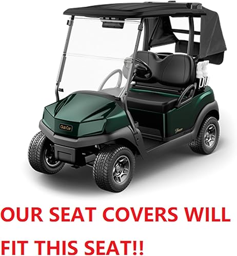 Vista 215 de Huskey - 4 fundas de asiento para carrito de golf delanteros y traseros para Club Car Precedent 2004+, modelos Tempo 2017+ G&E, negro de dos tonos