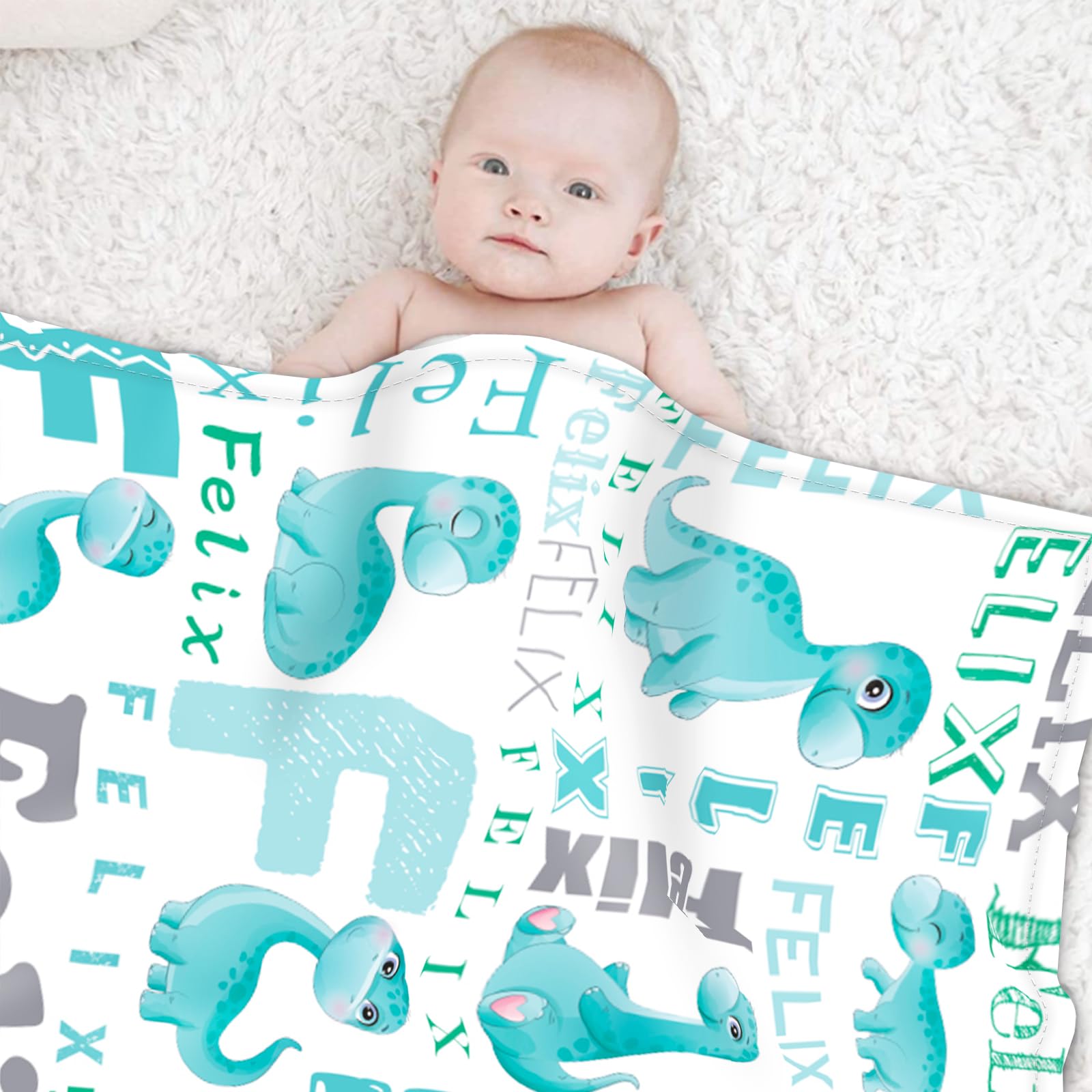 Custom Dinosaur Blanket – Personalized With Name, Flannel Throw For Kids, Toddlers, Pets - View #6