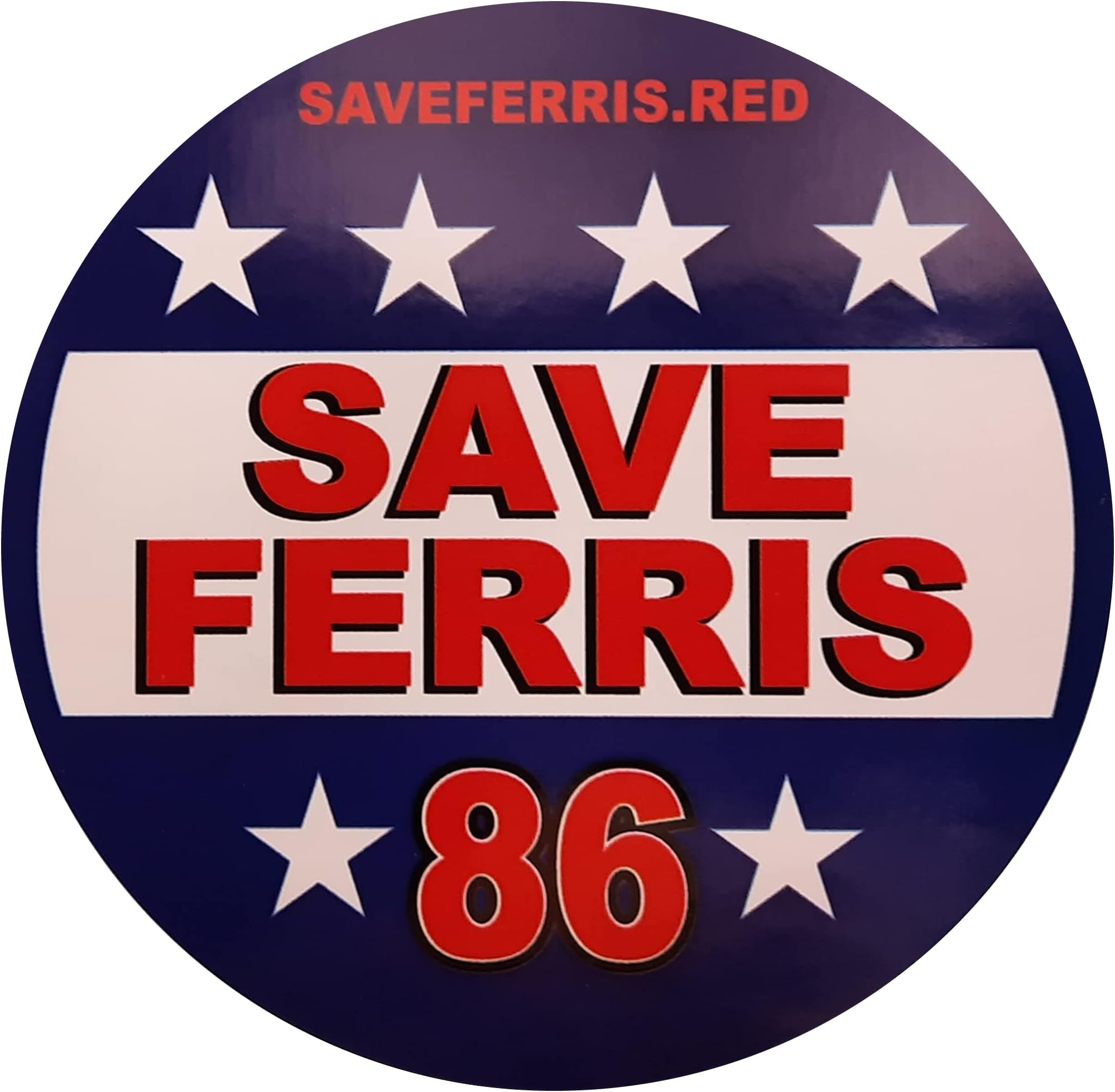 ACTIONXSave Ferris Round Comical Bumper Stickers (3 Pack) for Car Truck Laptop Window - Made in USA - 3 Small Circle Stickers - from Ferris Bueller's Day Off (3" x 3" Round)