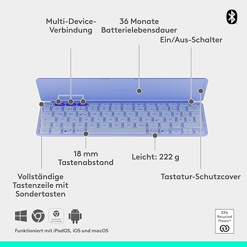 Logitech Keys-to-Go 2 Bluetooth- Tablets integriertem — nuotrauka 6