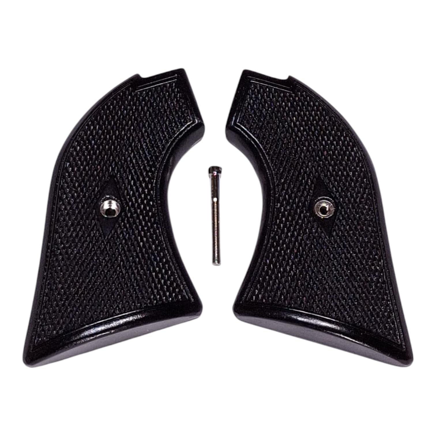 Amazon.com: Ebony Checkered Heritage Rough Rider Grips : Sports